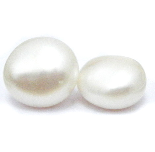 White 14mm Half Drilled Irregular Button Pairs